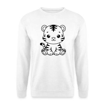 Cute Baby Tiger – Black & White Cub - Unisex Sweatshirt - white - Front