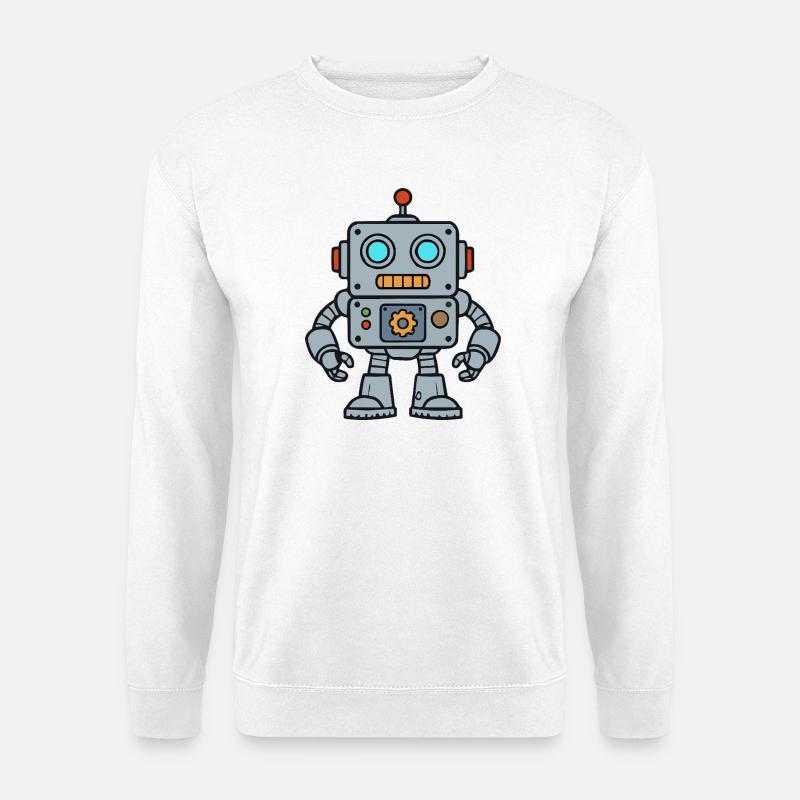 Retro Robot Pop Art - Unisex Pullover - Weiß