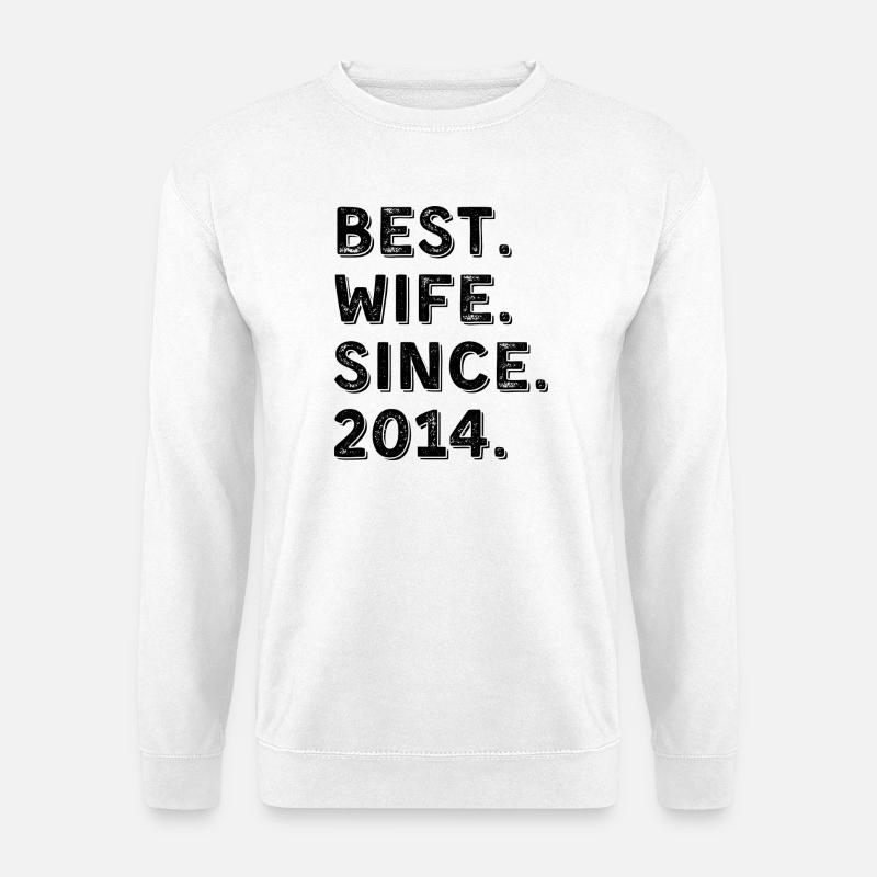 Beste Ehefrau seit 2014 12-jähriges Jubiläumsgeschenk - Unisex Pullover - Weiß