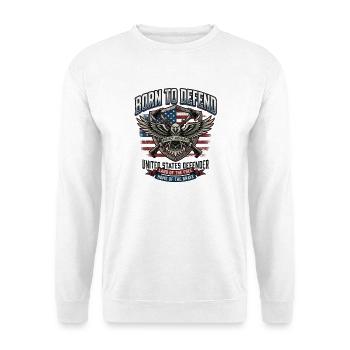 Born to Defend USA Eagle Emblem - Unisex Sweatshirt - white - Front