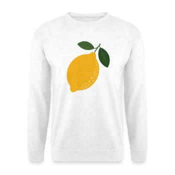 Zitrus-Illustration mit Zitronenblättern - Unisex Pullover - Weiß - Vorne