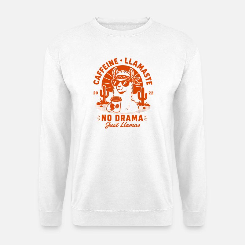 No Prob Llama Chill Spruch - Unisex Pullover - Weiß