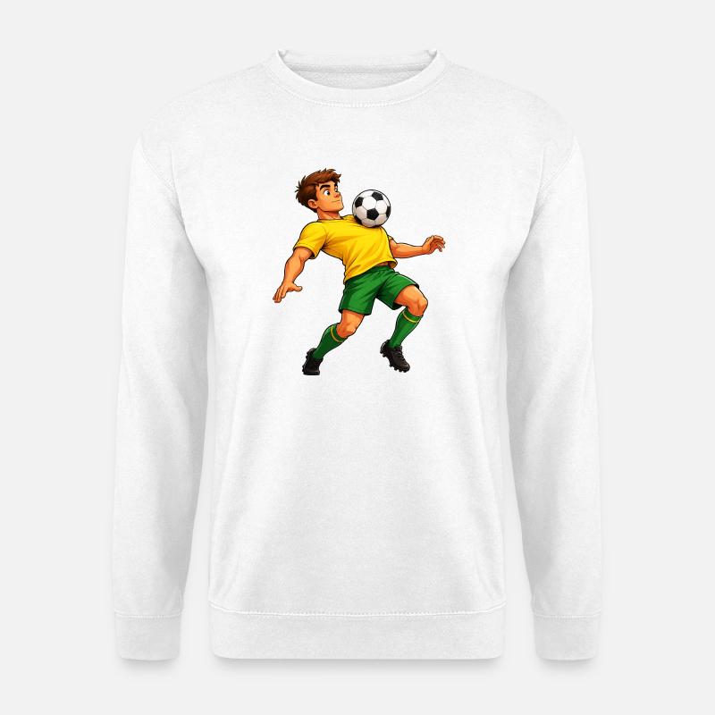 Fußball auf der Brust - Unisex Pullover - Weiß