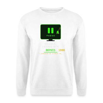 Pause AFK Retro Depuis 1998 - Sweat-shirt Unisexe - blanc - Devant