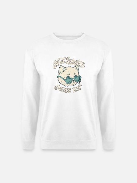 Faule Lustige Katze - Unisex Pullover - Weiß