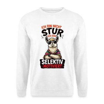 Selektiv Motiviert Lama Shirt - Unisex Pullover - Weiß - Vorne