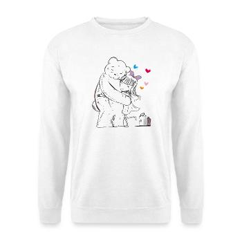 Teddy fährt in den Urlaub - Unisex Pullover - Weiß - Vorne