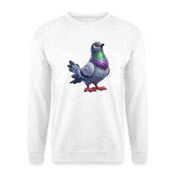 Farbenfrohes Taubenthema - Unisex Pullover - Weiß - Vorne