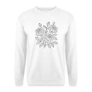 Kristall Rosen zum ausmalen - Unisex Pullover - Weiß - Vorne