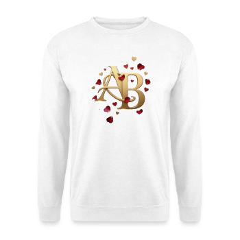 Gold AB heart logo with rose petals - Unisex Sweatshirt - white - Front