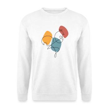 Lineart rooster with colour background - Unisex Sweatshirt - white - Front