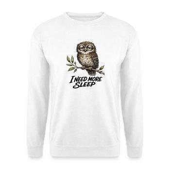 Hibou Fatigué Vintage I NEED MORE SLEEP - Sweat-shirt Unisexe - blanc - Devant