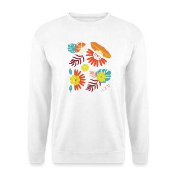 Tropical  - Unisex Pullover - Weiß - Vorne - Alina (178cm) & Michal (187cm)