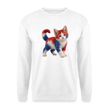 Holländisches Kätzchen - Unisex Pullover - Weiß - Vorne - Alina (178cm) & Michal (187cm)