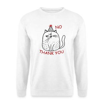 No Thank You - Unisex Pullover - Weiß - Vorne - Alina (178cm) & Michal (187cm)