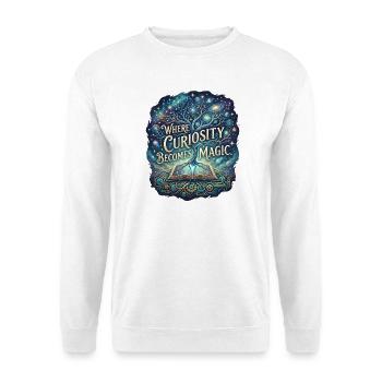 Magic Tree Cosmos und Fantasy-Buchdruck - Unisex Pullover - Weiß - Vorne - Alina (178cm) & Michal (187cm)