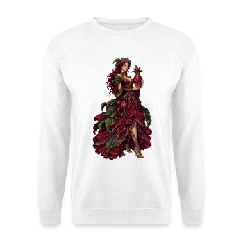 Vine Queen im Rubinroten Rokoko - Unisex Pullover - Weiß - Vorne - Alina (178cm) & Michal (187cm)