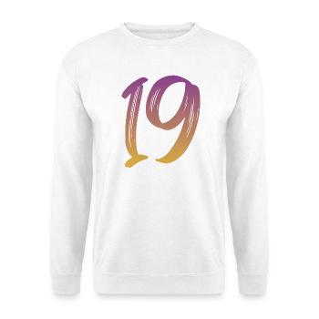 19 - Unisex Pullover - Weiß - Vorne - Alina (178cm) & Michal (187cm)