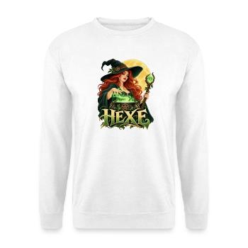 Hexenzauber im Mondschein - Unisex Pullover - Weiß - Vorne - Alina (178cm) & Michal (187cm)
