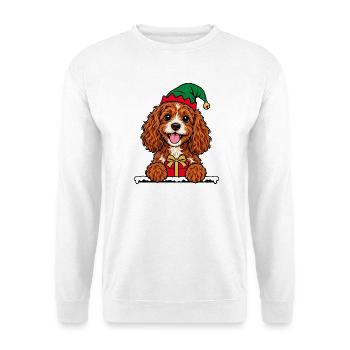 Weihnachten Cavapoo - Unisex Pullover - Weiß - Vorne - Alina (178cm) & Michal (187cm)