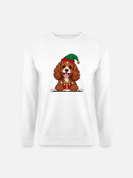 Weihnachten Cavapoo - Unisex Pullover - Weiß