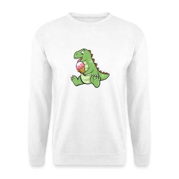 Eiscreme Dino Erdbeereis Dinosaurier T-Rex Saurier - Unisex Pullover - Weiß - Vorne