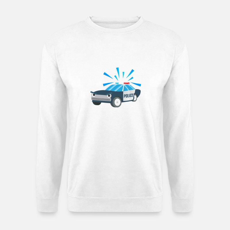 Kindershirt Polizeiauto Kindermotiv Polizei - Unisex Pullover - Weiß