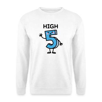 High 5 - cartoon number birthday five years old - Unisex Sweatshirt - white - Front