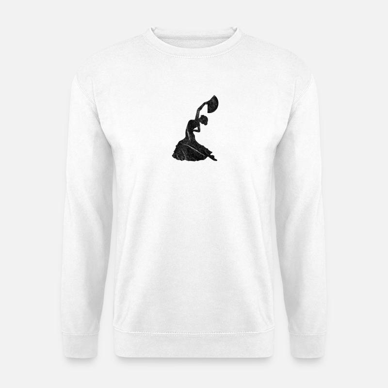 Flamenco Tänzerin / Flamenco Tanz in schwarz - Unisex Pullover - Weiß