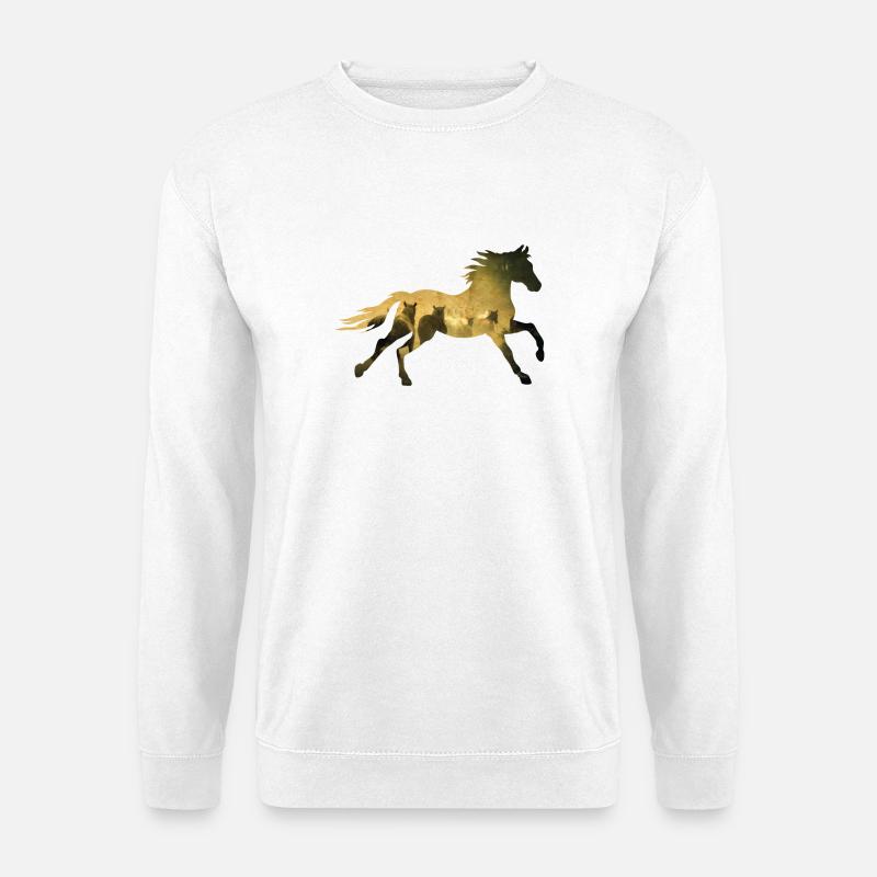 Herde im Galopp Silhouette - Unisex Pullover - Weiß