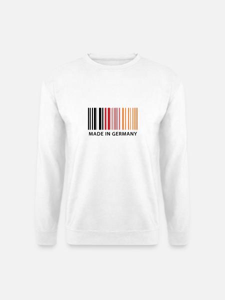 Barcode Made in Germany – Schwarz Rot Gold - Unisex Pullover - Weiß