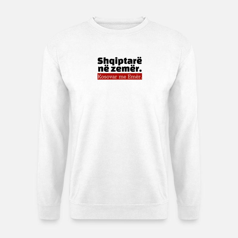 Albanian "Albanischer Text" - Unisex Pullover - Weiß