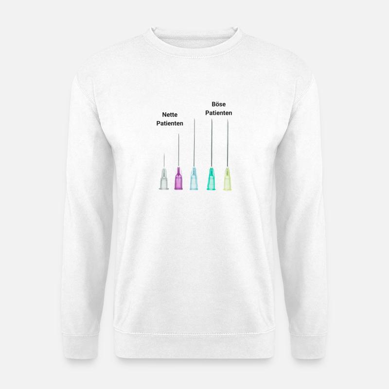 Nette Böse Patienten Pflegekraft MFA Kanüle - Unisex Pullover - Weiß