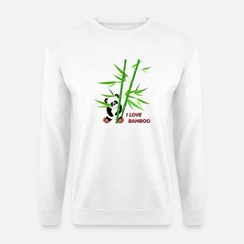 Fleda Maus Design: I love bamboo - Unisex Pullover - Weiß