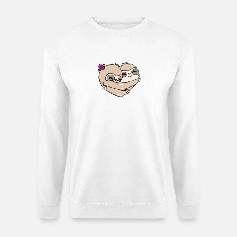 Herz Faultier - Unisex Pullover - Weiß
