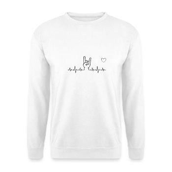 Metal Hand EKG Herzschlag - Unisex Pullover - Weiß - Vorne