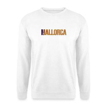 Mallorca Streifen-Schriftzug - Unisex Pullover - Weiß - Vorne