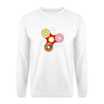Donut Fidget Spinner Sweet Mashup - Unisex Pullover - Weiß - Vorne - Alina (178cm) & Michal (187cm)