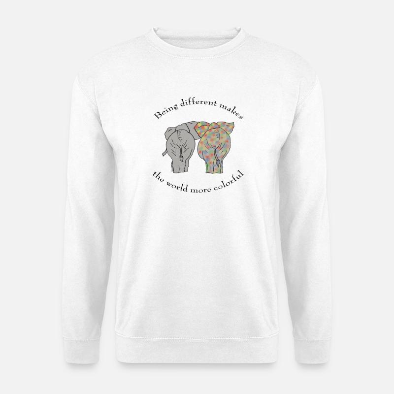 Bewusstsein für Autismus Welt ist bunt Geschenk - Unisex Pullover - Weiß