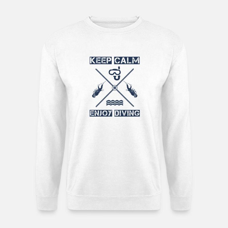Keep Calm - Enjoy Diving - Unisex Pullover - Weiß