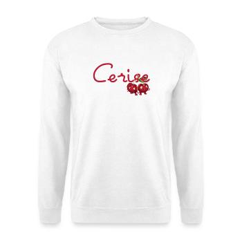 Cerises avec texte Cerise French - Sweat-shirt Unisexe - blanc - Devant