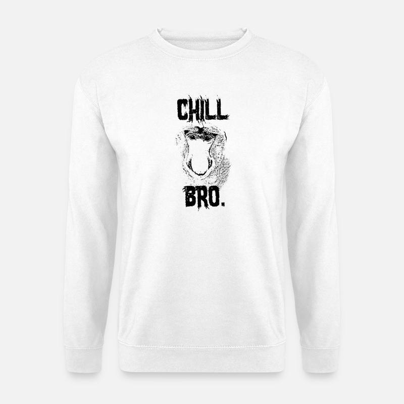Chill Bro Nasenaffe Geschenk - Unisex Pullover - Weiß