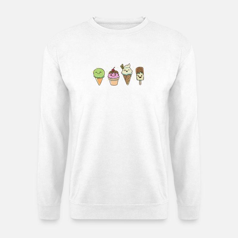 Eis Eisdiele Eiscafe - Unisex Pullover - Weiß