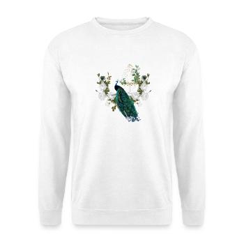 Magnifique paon, vintage - Sweat-shirt Unisexe - blanc - Devant