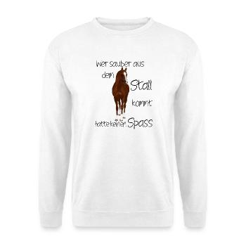Braunes Pferd mit weißem Abzeichen - Unisex Pullover - Weiß - Vorne