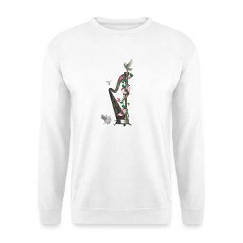 Wunderbare Harfe mit Taube - Unisex Pullover - Weiß - Vorne