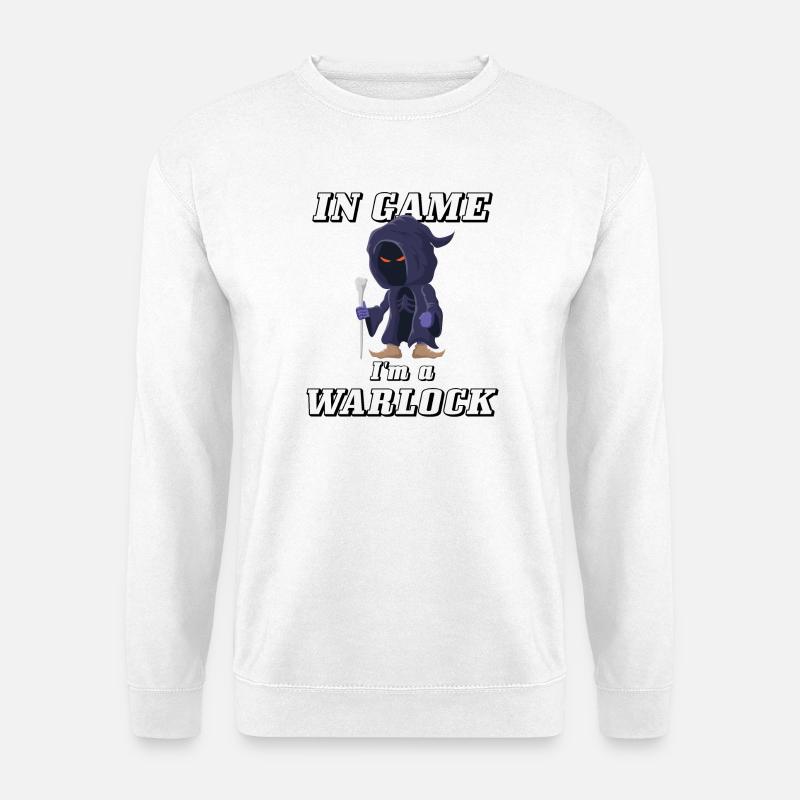 In Game I’m a Warlock Gaming Hexenmeister Design - Unisex Pullover - Weiß