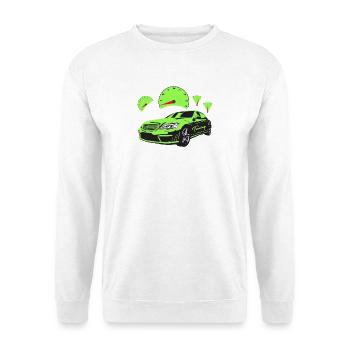 Car Tuning Tacho Auto Automobil Raser PS Rally - Unisex Pullover - Weiß - Vorne - Alina (178cm) & Michal (187cm)