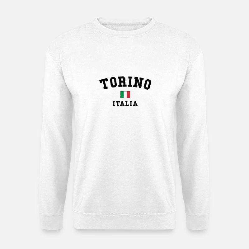 Torino Italien Flagge Minimaldesign - Unisex Pullover - Weiß