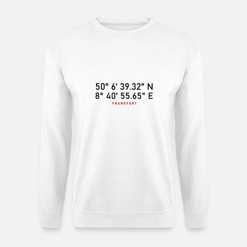 Frankfurt Koordinaten - Unisex Pullover - Weiß